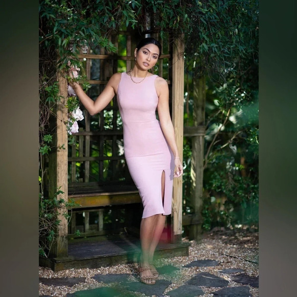 Dress the Population Mackenna low cowl back sheath dress blush pink 866 - Picture 5 of 15